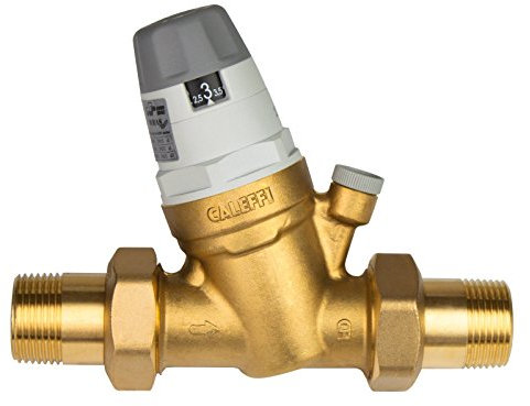 Caleffi 535040 Riduttore di Pressione con Cartuccia monoblocco Estraibile. con Attacco manometro. 1/2, Cromo, Set di 7 Pezzi