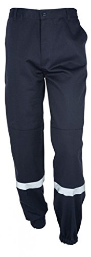City Guard Pantalon Sécurité Incendie Spf1 - Polycoton - Bleu Marine - Bandes Rétro-réfléchissantes (44)