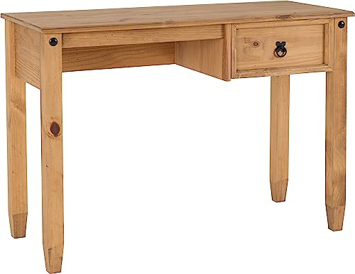 Seconique Budget Mexican Study Desk in Distressed Waxed Pine