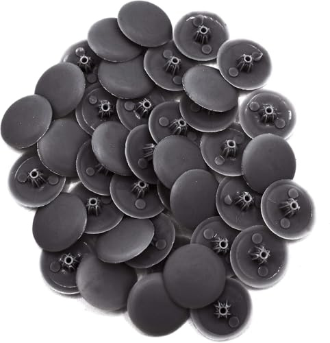 Plastic Black Press-Fit Pozi Screw Head Covers Caps, Pack of 50