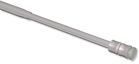 Interdeco Klemmstangen Silber-Grau/ausdrehbare Gardinenstange mit Gummistopfen 8/6 mm Ø Flexo, 80-120 cm