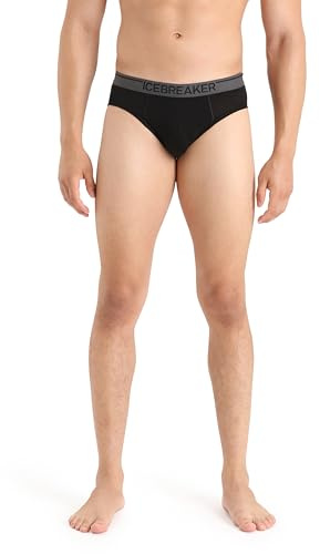 Icebreaker Anatomica Slip Uomo - Intimo in Lana Merino per Escursioni, Sport Invernali, Corsa, Fitness - Tessuto Ultra Leggero 175 - Nero, XL