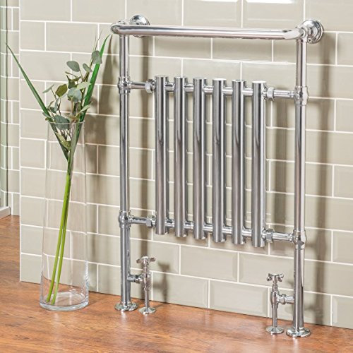 Warmehaus Designer Bathroom Traditional Heated Towel Radiator Rail Warmer - 952 x 659 mm - Chrome -Excludes Valves