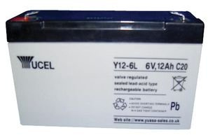 BATTERY, LEAD ACID 6V 12AH, YUCEL Y12-6L By YUASA