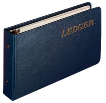 Wilson Jones Ring Ledger Outfit, sistema de contabilidad con carpeta de anillos, hojas de libro mayor e índices A-Z (W0203-58BLA), azul, 1.5 pulgadas