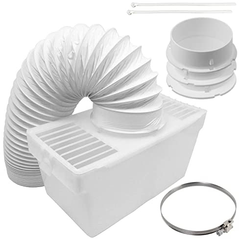 SPARES2GO Kondensator-Box & Kit Silikonschlauch mit Schraubenclip für Hoover belüftet Trockner (10,2 cm/100 mm Durchmesser)