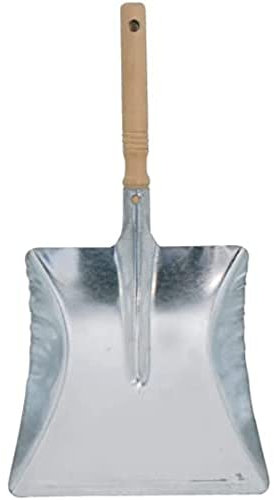 MSV Pelle de netoyage Acier Zinc Manche Bois, Gris