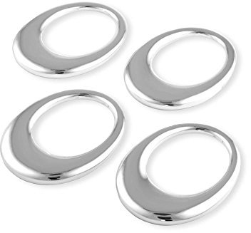 Zilverstad 7811261 Stoffserviettenring oval 4er-Set versilbert anlaufgeschützt, 7 x 5.2 cm