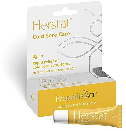 Herstat Cold Sore Cream | Effective Coldsore Treatment Provides Rapid Relief and Aids Healing with 3% Propolis | Use at Any Stage