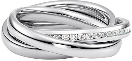 Heideman Ring Damen Trini aus Edelstahl Silber farbend poliert Damenring für Frauen Rollring Spielring Dreierring 50