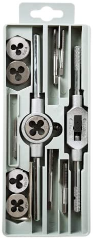 GSR Profi Gewindeschneidsatz, 14-teilig, Gewindebohrer Set M3-M8, Einschnittgewindebohrer & Schneideisen inklusive Zubehör Werkzeug, Für Innengewinde & Außengewinde