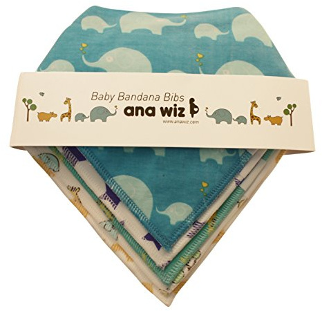 ana wiz Premium Baby Bandana Bibs, 100% Organic Cotton, Set of 5 Unique Designs (Boys Set)