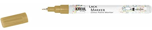 KREUL 47420 - Lackmarker extrafine, gold, Strichstärke ca. 0,8 mm, Feinspitze für filigrane Ausarbeitungen, zum Gestalten, Beschriften und Verzieren von kleinen, originellen Geschenken