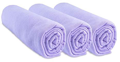 Lot de 3 Draps Housse bébé Coton Jersey 60x120 cm | Parme | Marque Easy Dort | Pour berceau ou lit enfant 60 x 120 cm | Oeko Tex | Sommeil sain | Facile d'entretien | Age 0-4 ans