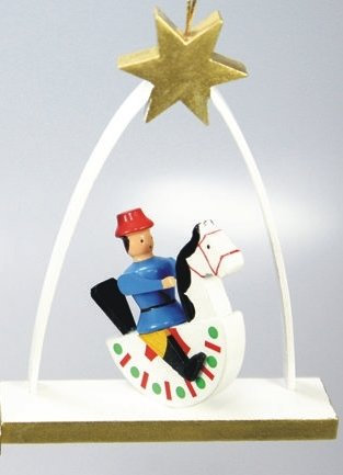 Rudolphs Schatzkiste Baumbehang Reiterlein im Bogen blau Höhe 7,5cm NEU Christbaum Christbaumschmuck Weihnachten Baumschmuck Holzschmuck Holz Seiffen Erzgebirge Strauchbehang Dekoration