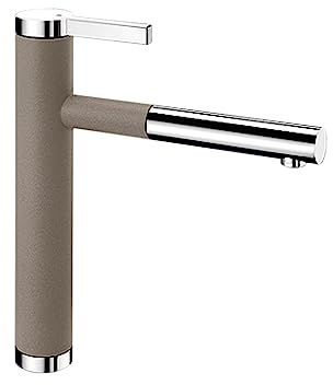 BLANCO LINEE-S | Küchenarmatur | Mit herausziehbarem Schlauch | Gesicherte | [4,6x24,8x28,1 cm] | Gesicherte Wasserqualität & wassersparend | Rückflussverhinderer | Keramik Kartusche