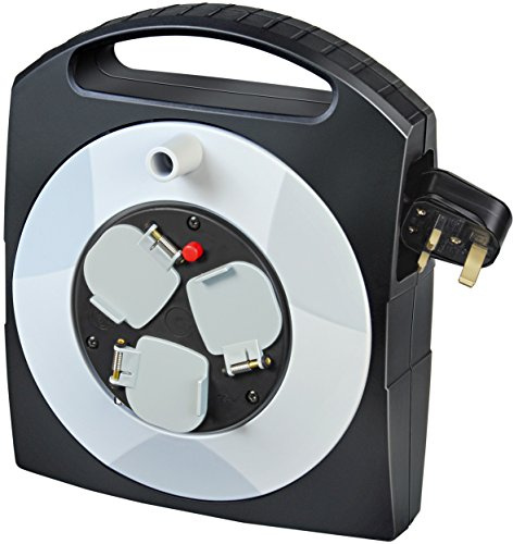 Brennenstuhl 1095453 10 m 3-Wege-Primera-Line Kabelbox, schwarz/hellgrau