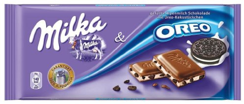 Milka & Oreo - Zartschmelzende Schokoladentafel mit original Oreo-Keksstückchen - 5 x 100g