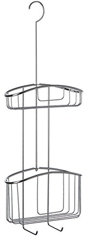 TATAY Etagere Douche Suspendue 100% Inoxydable 2 Niveaux | Anti-humidité et Anticorrosion | Montage Facile Sans Perçage | Moderne | Panier de Douche à Drainage Rapide | 22,5 x 9 x 60 cm – Métal