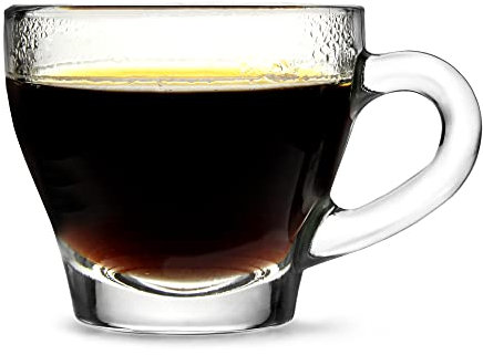 Tazas pequeñas de café expreso italiano Taza Ischia de Borgonovo de cristal de 80 ml