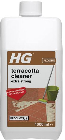 HG Terracotta Cleaner Extra Strong, Product 87, Concentrated Cleaning for Removal of Grease, Polish, Protective Films & Ingrained Dirt, For All Types of Terra Cotta Floors - 1 Litre (194100106)