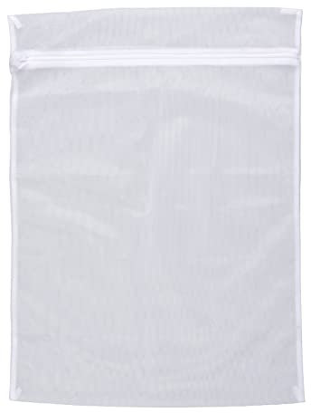 WENKO Wäschenetz, fasst 3 kg Kleidung, Waschbeutel mit Reißverschluss für die Waschmaschine, schont Feinwäsche, Socken & Co. bei jedem Waschgang, kochfest, aus hochwertigem Polyester, 50 x 70 cm, Weiß