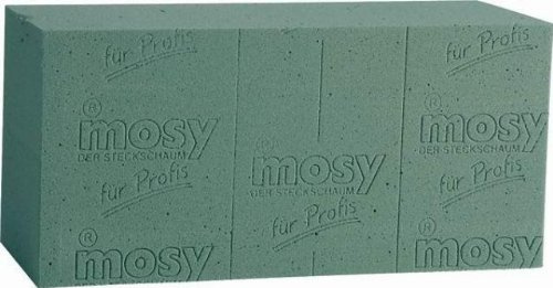 mosy Steckschaum-Ziegel, je 20 x 10 x 7,3 cm, 4 Stück, Steckmasse, Frischblumen, frische Blumen-Gestecke, Deko