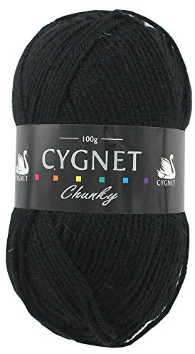 Cygnet C1005 Garn-Knäuel | 100% Acryl, Version Chunky, Strickgarn/Strickwolle 100 g schwarz
