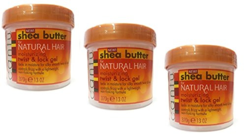 3x Cantu Shea Butter for Natural Hair Moisturizing Twist & Lock Gel 370g (insgesamt-1110g)