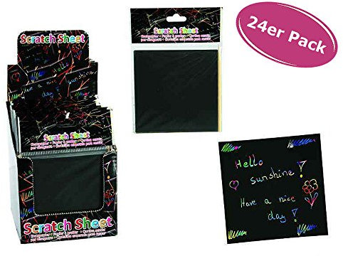 24x Kratzpapier Block für 24 Kratzbilder inkl. Kratzstab - tolles Give Away, Mitgebsel