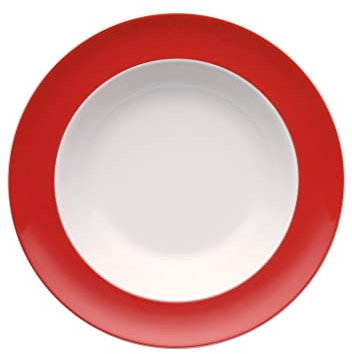 Thomas Sunny Day Piatto da Zuppa, da Pasta, Porcellana, New Red / Rosso, Lavabile in Lavastoviglie, 23 cm, 10323