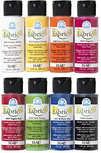 FolkArt Brush on Fabric Acrylic Paint Beginner Set (2-Ounce),