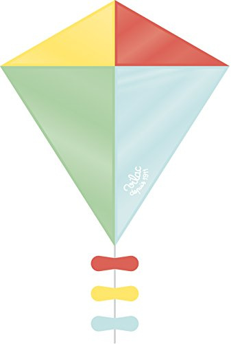 VILAC - Jeux et Jouets - Jeu de plein air - Cerf-Volant Losange - Bleu, Jaune et Rouge - 60 x 70 cm - Jeu pour Enfants dès 3 ans - Pour jouer en extérieur - 2956B