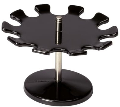 MAUL Stempelträger 14x10x14 cm | Eleganter Stempelhalter in runder Ausführung | Platzsparender Büro Organizer für bis zu 10 Stempel | Ideal für Datumstempel und Firmenstempel | Schwarz