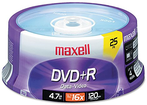 Maxell 639011 DVD + R 4,7 GB Dischi-16x Husillo-Silver-25/Pack