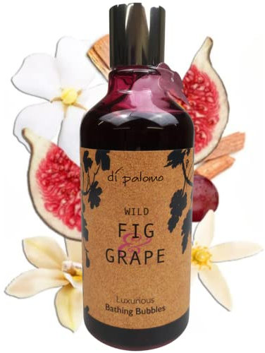 Di Palomo Vegan Wild Fig & Grape Luxury Bathing Bubbles 300ml. Foaming Bubble Bath. Luxury Shower Gel & Body Wash with Nourishing Skin Care. Bath Foam Gifts for Her. Vegan Relaxation Gifts for Women.