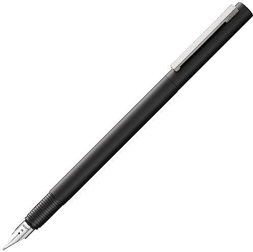 LAMY cp1 Füllhalter 056 - Füller mit mattschwarzem Lack-Finish, massivem, abgefedertem Edelstahlclip und poliertem Stahlfeder - Federstärke F