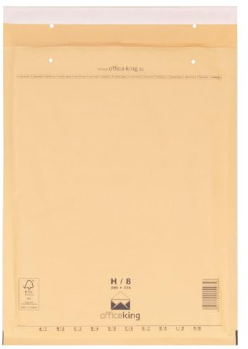50 x Luftpolstertaschen braun Gr. H/8 (290x370 mm) DIN B4 - Marken-Qualität von OfficeKing®