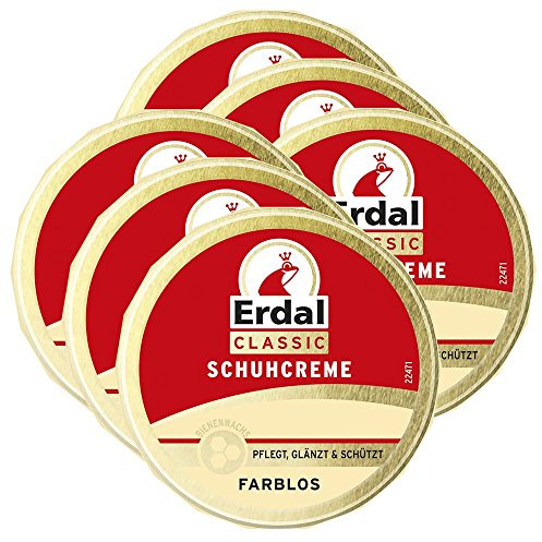 6x Erdal Classic Schuhcreme Farblos - Dosencreme, pflegt, glänzt & schützt, 75 ml