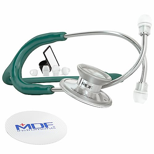MDF Instruments Acoustica leichtes Zweikopf-Stethoskop mit kostenloser Ersatzteilegarantie, Aquagrün (MDF747XP09)