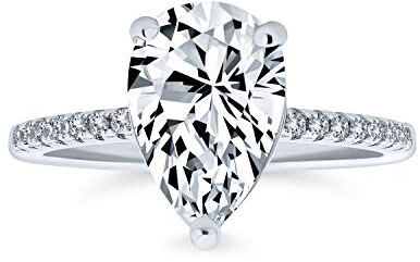 Bling Jewelry Teardrop Pear Shape Solitaire AAA CZ Halo Verlobungsring Für Frauen Mit 2,5 7 Karat Pear Shape 1MM Band Cubic Zirkonia Roségold Und Gelbgold 14K Vergoldetes .925 Sterlingsilber