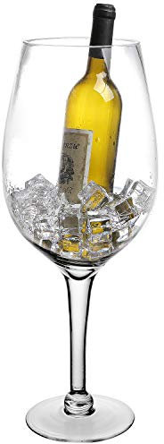 MyGift 20-Inch Giant Clear Decorative Hand Blown Bordeaux Wine Glass Novelty Stemware Magnum Chiller