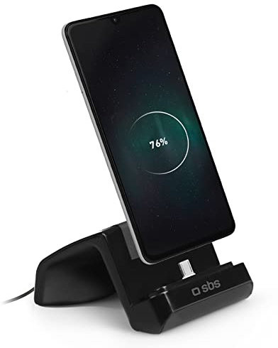 SBS Soporte de mesa para cargar smartphones, soporte para teléfono móvil con conector micro USB para Samsung, Huawei, Xiaomi, Nokia, Motorola, LG