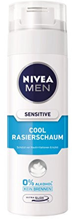 NIVEA Men, 4er Pack Kühlender Rasierschaum für Männer, 4 x 200 ml, Sensitive Cool, 0% Alkohol