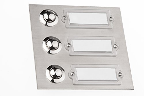 HUBER campanello a pulsante da incasso in acciaio inox - con targhetta - campanello a pulsante da incasso I in ottone - interruttore per campanello, campanello