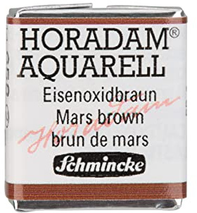 Schmincke – HORADAM® AQUARELL - feinste Künstler-Aquarellfarben, 658 Eisenoxidbraun, 14 658 044, 1/2 Näpfchen