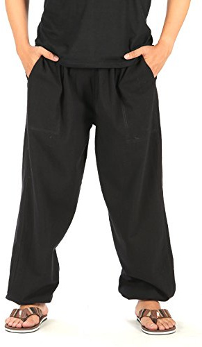 CandyHusky Baggy Sweatpants Men Cotton, Drawstring Lounge Pants, Relaxed Fit, Ideal for Comfort Black L
