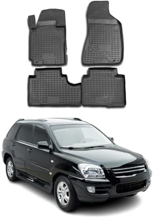 OMAC Gummimatten Fußmatten kompatibel mit Kia Sportage 2004-2010 TPE Automatten Schwarz 4X