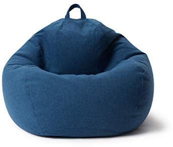 Lumaland Pouf Poire Comfort Line | 70 x 80 x 50 cm Fauteil Poire Intérieur (120 L) | Housse Lavable | Remplissage de Billes PSE | Coussin de Sol Gaming Beanbag Adulte Enfant [Bleu Foncé]