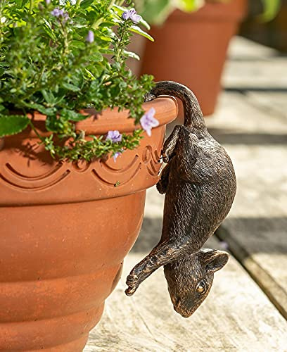 Pot Buddies Handmade Mouse Figure Plant Pot Hanger - Decorative Hanging Garden Ornament - Flower Planter Figurine